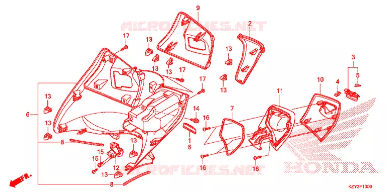 PROTEGE JAMBES Honda SCOOTER 150 PCX 2012  WW150C