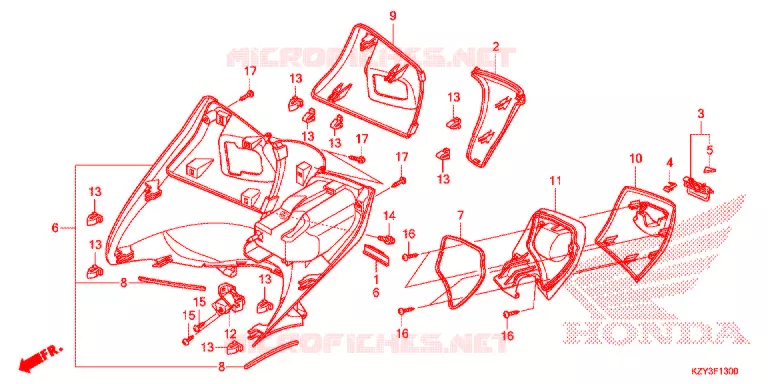 PROTEGE JAMBES Honda SCOOTER 150 PCX 2013  WW150C