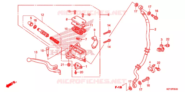 MAITRE CYLINDRE DE FREIN AVANT Honda SCOOTER 150 PCX 2013  WW150D