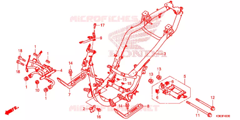 CADRE Honda SCOOTER 150 PCX 2015  WW150F