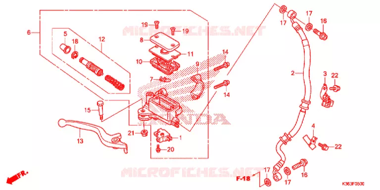 MAITRE CYLINDRE DE FREIN AVANT Honda SCOOTER 150 PCX 2015  WW150F