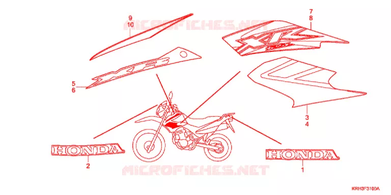 AUTOCOLLANTS Honda MOTO 125 XR 2011  XR125LEKB