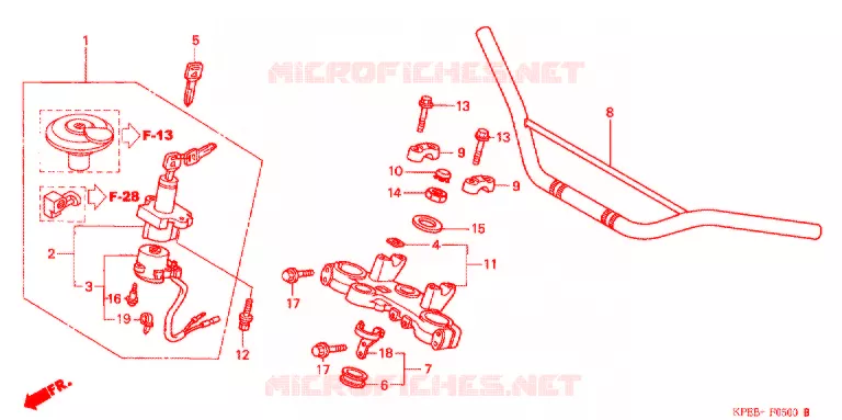 GUIDON - TE DE FOURCHE Honda MOTO 250 XR 2004  XR250LS3