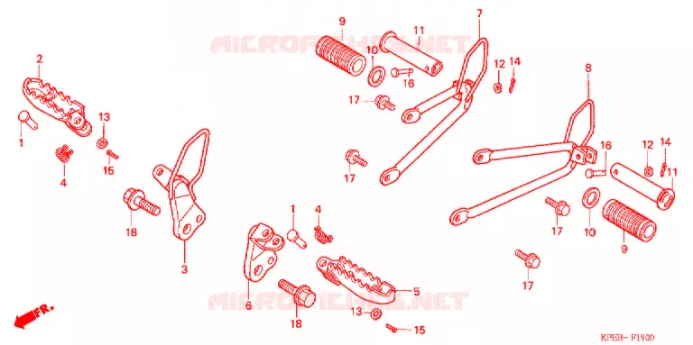 REPOSE PIED Honda MOTO 250 XR 2003  XR250LS3