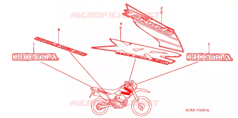 AUTOCOLLANTS Honda MOTO 250 XR 2003  XR250LS3