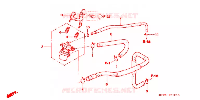 VALVE DE COMMANDE D'INJECTION D'AIR (XR250HS5/LS5) Honda MOTO 250 XR 2005  XR250LS5