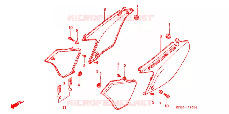 COUVERCLES LATERAUX Honda MOTO 250 XR 2007  XR250LS7
