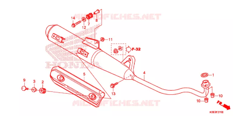 SILENCIEUX D'ECHAPPEMENT Honda MOTO 110 WAVE 2015  AFS1101SHE