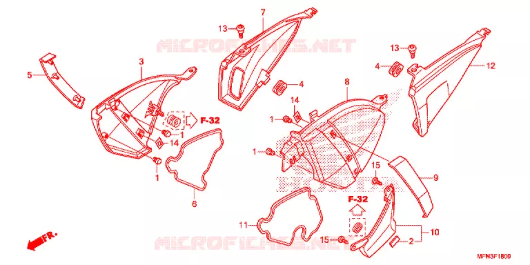 COUVERCLES LATERAUX Honda MOTO 1000 CB 2016  CB1000RF