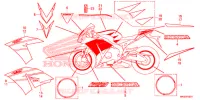 AUTOCOLLANTS (2) pour Honda CBR 1000 RR SP ABS TRICOLORE de 2015