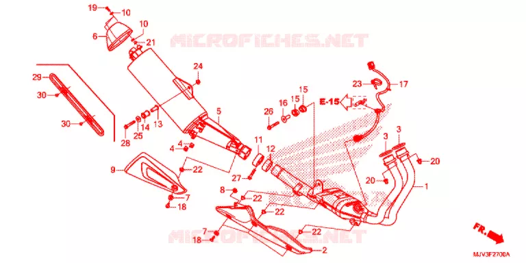 SILENCIEUX D'ECHAPPEMENT Honda MOTO 500 CBR 2015  CBR500RF