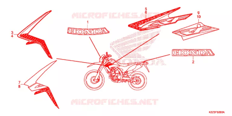 AUTOCOLLANTS (CRF250L) Honda MOTO 250 CRF 2015  CRF250LF