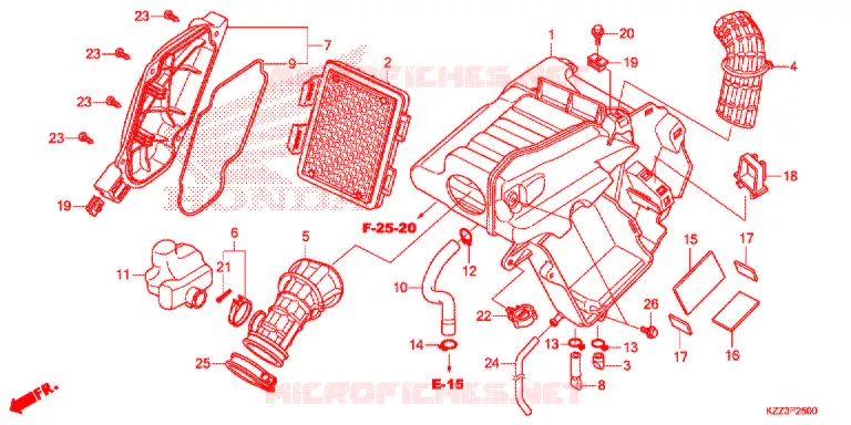 FILTRE A AIR Honda MOTO 250 CRF 2015  CRF250LF