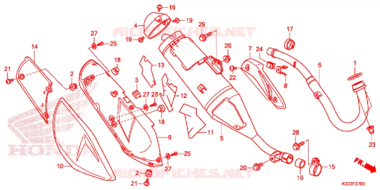 SILENCIEUX D'ECHAPPEMENT Honda MOTO 250 CRF 2015  CRF250LF