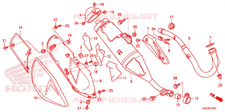 SILENCIEUX D'ECHAPPEMENT Honda MOTO 250 CRF 2016  CRF250LF
