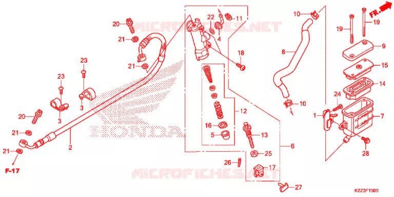 MAITRE CYLINDRE DE FREIN ARRIERE Honda MOTO 250 CRF 2015  CRF250LF