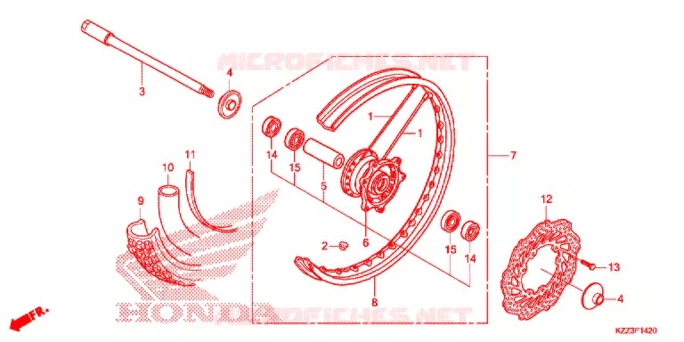 ROUE AVANT (CRF250L) Honda MOTO 250 CRF 2015  CRF250LF