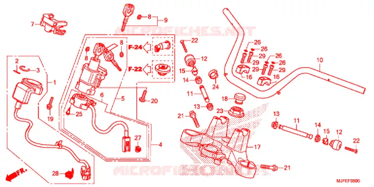 GUIDON - TE DE FOURCHE Honda MOTO 700 CTX 2015  CTX700NDF