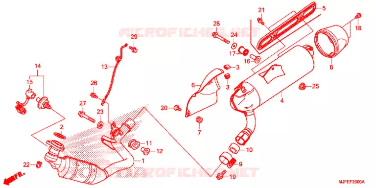 SILENCIEUX D'ECHAPPEMENT Honda MOTO 700 CTX 2015  CTX700NDF