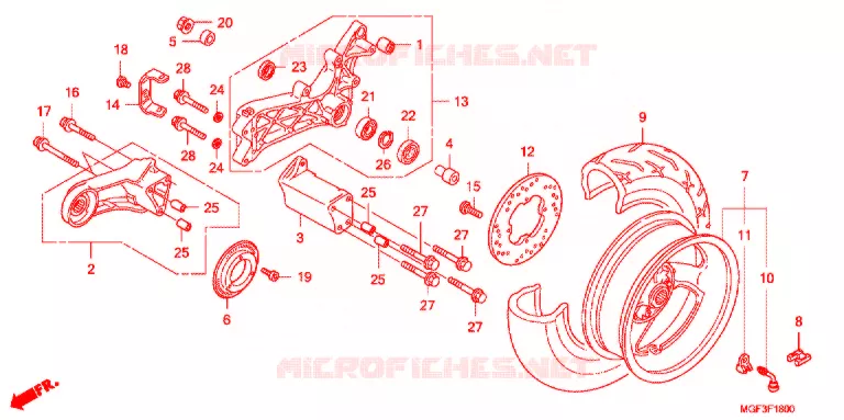 ROUE ARRIERE Honda SCOOTER 600 SILVERWING 2009  FJS600A9