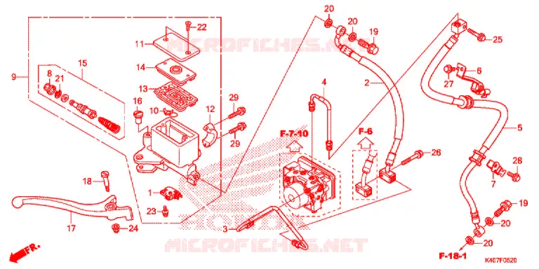 MAITRE CYLINDRE DE FREIN AVANT (ABS) Honda SCOOTER 125 FORZA 2016  NSS125ADF