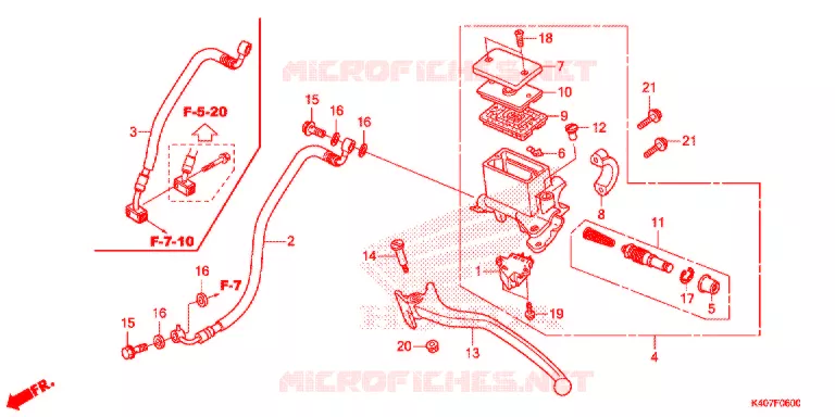 MAITRE CYLINDRE DE FREIN ARRIERE Honda SCOOTER 125 FORZA 2016  NSS125ADF
