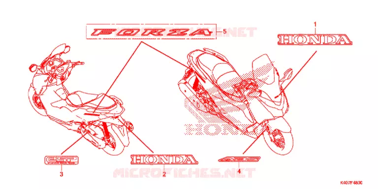 AUTOCOLLANTS Honda SCOOTER 125 FORZA 2015  NSS125DF