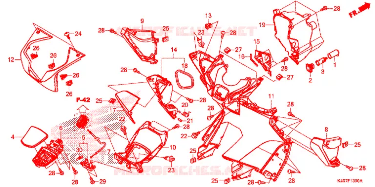 PROTEGE JAMBES Honda SCOOTER 125 FORZA 2015  NSS125DF