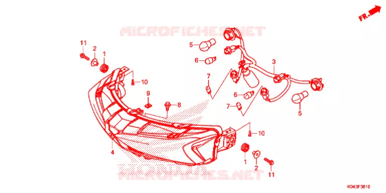 FEUX ARRIERE Honda SCOOTER 300 FORZA 2015  NSS300AF