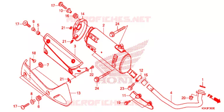 SILENCIEUX D'ECHAPPEMENT Honda SCOOTER 300 FORZA 2015  NSS300AF