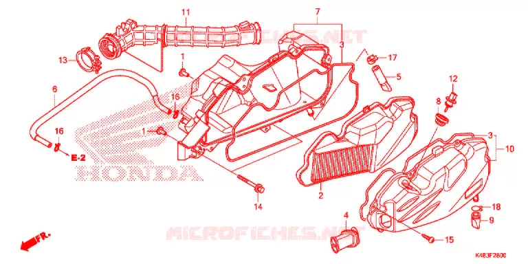 FILTRE A AIR Honda SCOOTER 110 SPACY 2015  SCR1105WHF