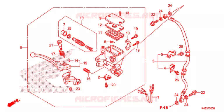 MAITRE CYLINDRE DE FREIN AVANT Honda SCOOTER 110 SPACY 2015  SCR1105WHF