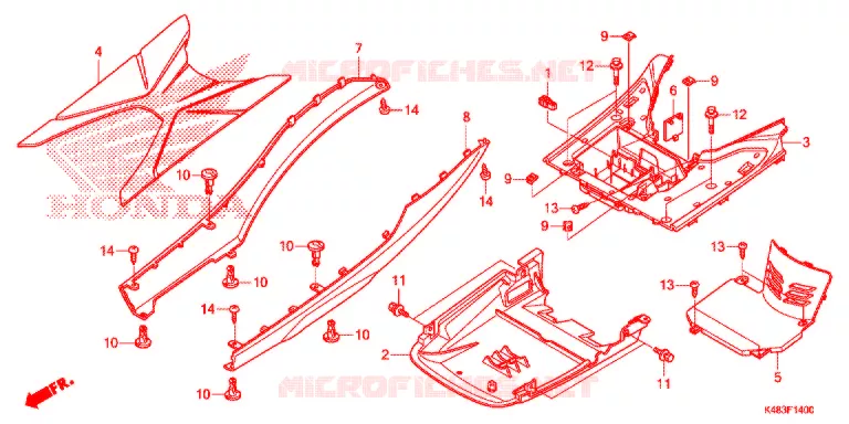MARCHE PIEDS Honda SCOOTER 110 SPACY 2015  SCR1105WHF