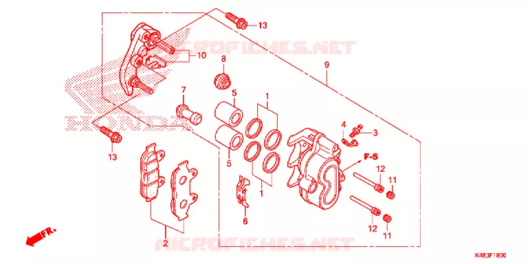 ETRIER DE FREIN AVANT Honda SCOOTER 110 SPACY 2015  SCR1105WHF