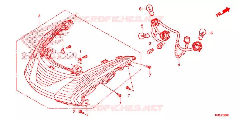 FEU ARRIERE Honda SCOOTER 110 SPACY 2015  SCR1105WHF