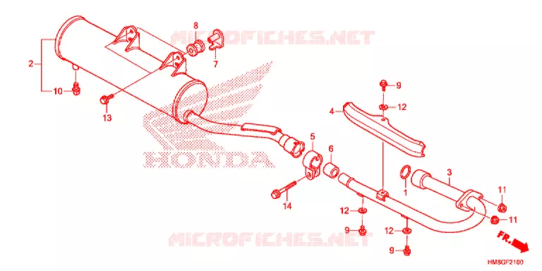 SILENCIEUX D'ECHAPPEMENT Honda ATV 250 FOURTRAX 2015  TRX250TME