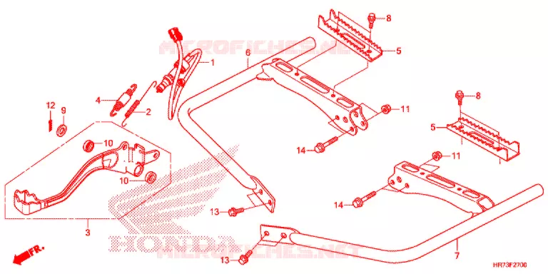 REPOSE PIED - PEDALE Honda ATV 420 FOURTRAX 2015  TRX420FA5F
