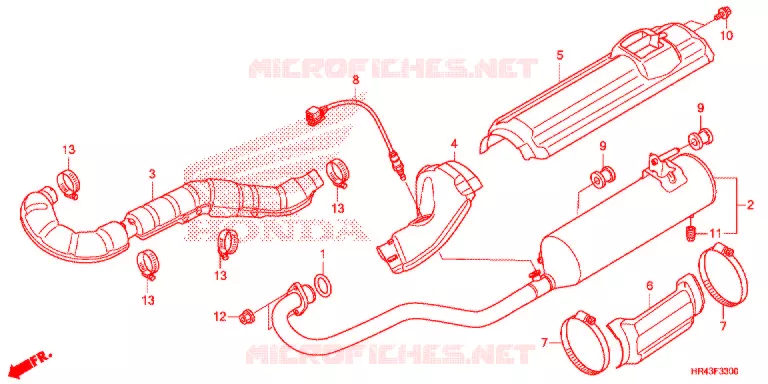 SILENCIEUX D'ECHAPPEMENT Honda ATV 500 FOURTRAX 2015  TRX500FE2F