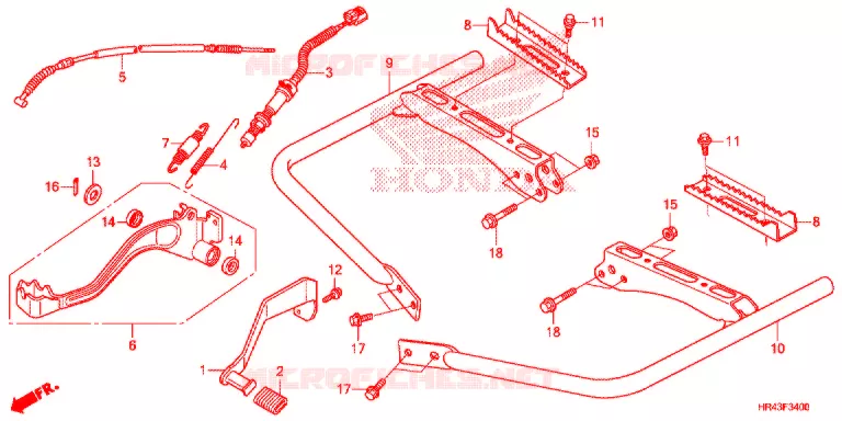 PEDALE - REPOSE PIED Honda ATV 500 FOURTRAX 2015  TRX500FM1F