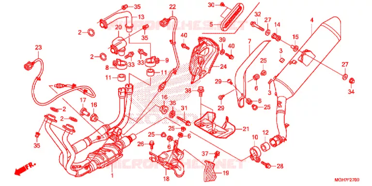 SILENCIEUX D'ECHAPPEMENT Honda MOTO 1200 CROSSTOURER 2015  VFR1200XAF