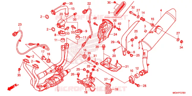 SILENCIEUX D'ECHAPPEMENT Honda MOTO 1200 CROSSTOURER 2015  VFR1200XLF