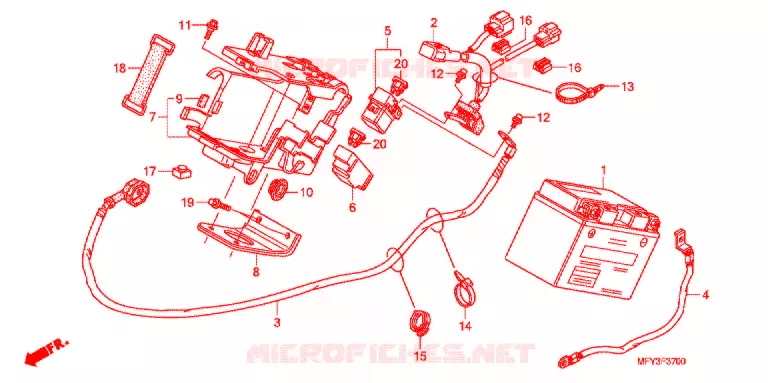 BATTERIE Honda MOTO 1300 VT 2012  VT1300CRAC