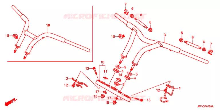 GUIDON - TE DE FOURCHE Honda MOTO 1300 VT 2012  VT1300CRAC