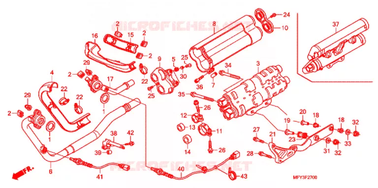 SILENCIEUX D'ECHAPPEMENT Honda MOTO 1300 VT 2012  VT1300CRAC