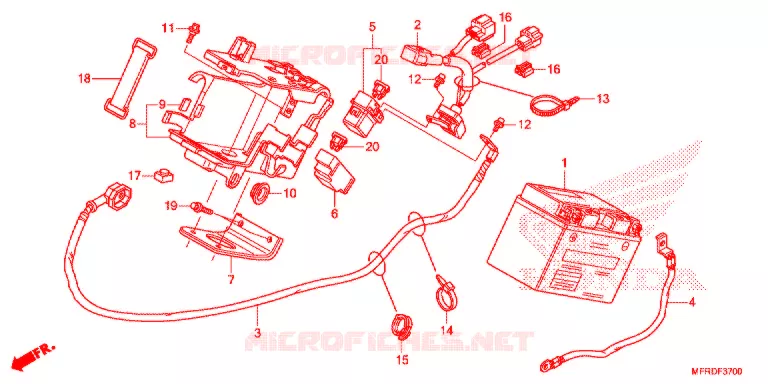 BATTERIE Honda MOTO 1300 VT 2014  VT1300CXAE