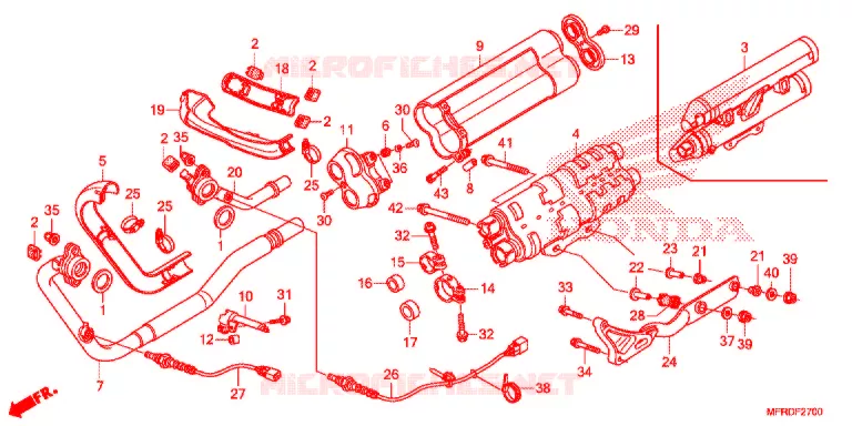 SILENCIEUX D'ECHAPPEMENT Honda MOTO 1300 VT 2016  VT1300CXAF