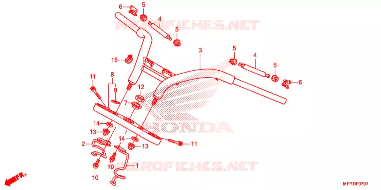 GUIDON - TE DE FOURCHE (VT1300CXA) Honda MOTO 1300 VT 2015  VT1300CXAF