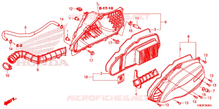 FILTRE A AIR Honda SCOOTER 150 PCX 2015  WW150EXF