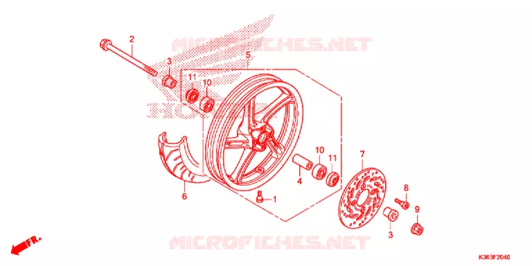 ROUE AVANT Honda SCOOTER 150 PCX 2015  WW150EXF