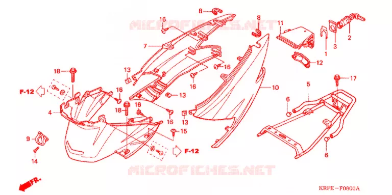 CARENAGE ARRIERE Honda SCOOTER 100 LEAD 2003  SCV1003